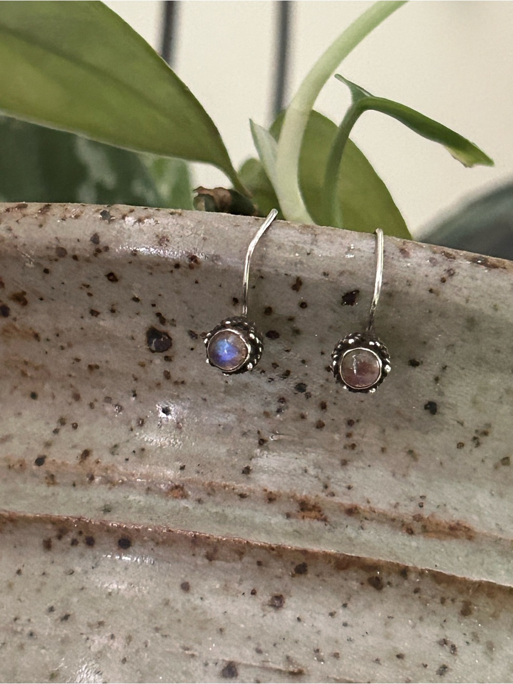 Sterling Silver Moonstone Drop Earrings
